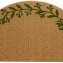 Dilunave Christmas Half Circle Coir Doormats 16 x 30 in for Outside Entrance Artificial Coir Outdoor Mat Natural Berry Leaf Vine Half Round Entry Mat for Front Door Indoor Outdoor Winter Home Floor