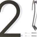 12 Inch Modern Floating House Numbers for Outside | Large Metal House Numbers for Outdoors | Black Coated Rust-Proof Home Address Numbers/Plaques | Metal Numbers