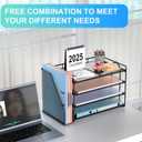 Gianotter 4-Tier Paper Organizer With Magazine Holder, Desk Organizers and Accessories, Desk Accessories & Workspace Organizers, File Organizer for Office Supplies Storag (Black, 4-Tier)