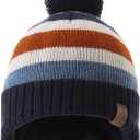 LMLALML Boys Winter Hat Earflap Knitted Beanie for Kids Warm Fleece Lined Thicken Hat for Baby (3-5T, Colorstripe-set)