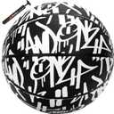 AND1 Fantom Graffiti Rubber Basketball - Streetball for Indoor and Outdoor Use, Deep Channel Construction and Durability (27.5 W/ Pump, White/Black)