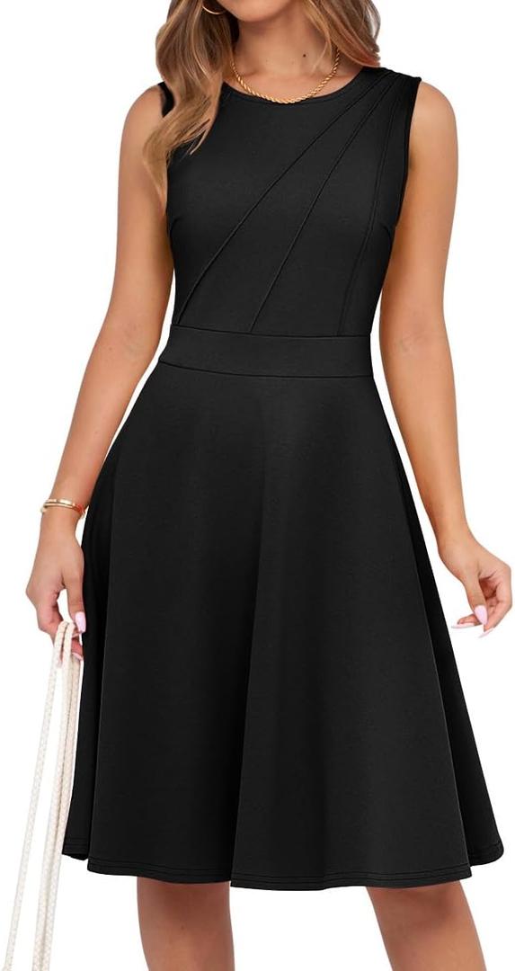 Sureple Womens Summer Cocktail Dresses 2025 Sleeveless Casual Fitted Tank Beach Swing A-Line Sundress, Size: XL