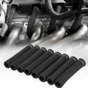 Spark Plug Wire Heat Shield Sleeve 2500 Spark Plug Boot Protector Boots Wrap for SBC BBC 350 454 8PCS Plug Wire Covers (Black)