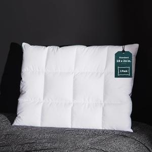 Three Geese Ultra Thin Flat Goose Down Feather Pillows for Sleeping Standard Size, 2.5" Height, 100% Cotton Cover, Ultra Slim Hotel Collection Bed Pillow for Stomach, Back Sleeper, 18x26 in.