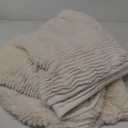 Ultra Soft Faux Fur Throw Blanket for Couch, Luxury Sculpted Texture Faux Rabbit Fur Blanket for Bed, Fluffy Thick Plush Warm Fuzzy Throw, 920GSM (Ivory White, 60''x80'')
