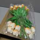 20Pcs Stems 13.5 Inch Champagne PU Artificial Moisturizing Tulips, Faux Tulips Flowers for Thanksgiving Christmas Decorations Wedding Home Table Vase Floral Arrangements