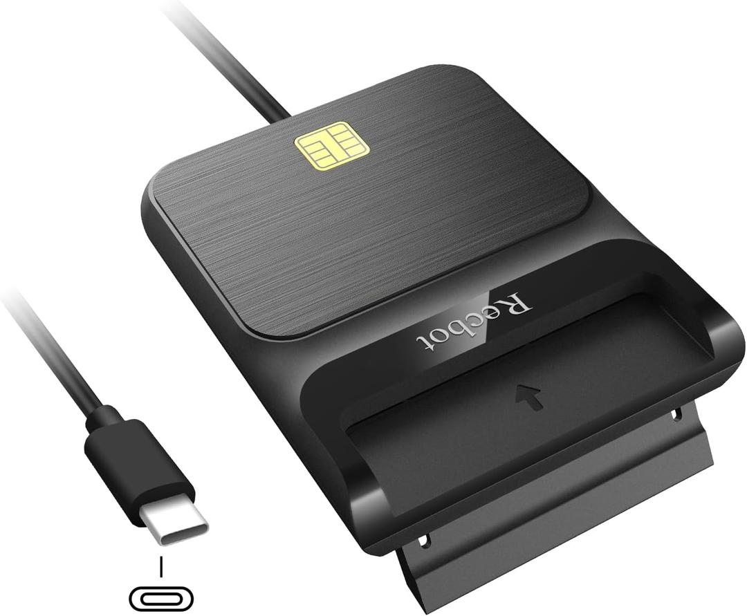 Recbot CAC Reader USB C, CAC Reader Military USB C, Smart Card Reader Common Access CAC Card Reader Military, Compatible with Windows, Mac OS and Linux