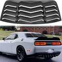 Rear Window Louver for Dodge Challenger 2008-2023 in Lambo Style Windshield Scoop Louvers Sun Shade Vent Cover Matte Black