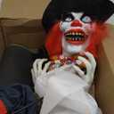 Hourleey 6ft Halloween Animatronic Clown Decorations, Sound Activated Animated Talking Clown with Light-Up Balloons for Indoor Outdoor Yard Decor