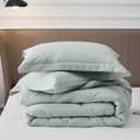 Bedsure Queen Comforter Set - Sage Green Comforter Queen Size, Soft Bedding for All Seasons, Cationic Dyed Bedding Set, 3 Pieces, 1 Comforter (90"x90") and 2 Pillow Shams (20"x26"+2")