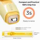 Heat Pen Eraser for Erasable Gel Ink Pen - Electric Ink Remover for Heat Erasable Gel & Rollerball Pens, 1-Second Clean Erase, USB-C Rechargeable, Safe for Students & Note-Taking -Yellow