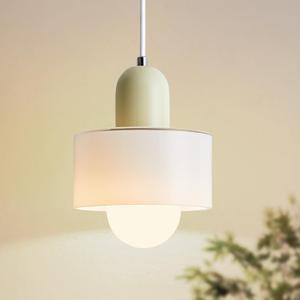 Yunnix White Pendant Lights - Modern Kitchen Island Pendant Light Fixtures with Milk Glass and Vintage Design, Perfect for Dining Room Chandeliers