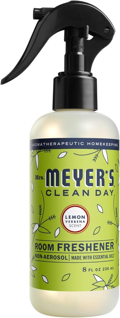 MRS. MEYER'S CLEAN DAY Lemon Verbena Air Freshener Spray for Bathrooms, Aromatherapeutic Homekeeping with Essential Oils, Non-Aerosol, Garden-Inspired Scent, 8 fl oz (Pack of 2)