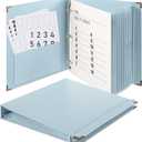 Marspark 3 Rings in Case I Die Binder Important Document Organizer with Labels, Life Pockets Organizer Expanding File Folder for Family Papers, Letters, Birth Certificates, Photos, Passports(Blue)
