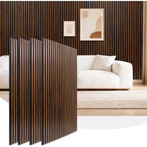 NeatiEase 4Pcs Acoustic Wood Panels for Wall, 48"x24" Wood Slat Wall Panel