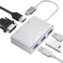 USB C to HDMI VGA Adapter, Weton 5 in 1 USB 3.1 Type C Hub to HDMI 4K, 1080P VGA, 3xUSB 3.0 Multiport Video Adapter Converter Compatible with MacBook/ Chromebook Pixel/ Dell XPS/ Samsung