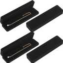 LETURE 4 Pieces Velvet Bracelet Necklace Pendant Jewelry Box, Small Long Jewelry Watch Gift Box for Proposal, Wedding, Engagement, Christmas (BLACK-4PCS)