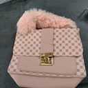 Plush Square Tote - Fashionable Printed Design, Chain Strap, Handheld & Crossbody Bag