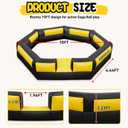 Inflatable Gaga Ball Pit- 7-Sided Arena with External Blower, Unique Heptagon Design for Non-Stop Play, Portable for Backyard, Park & Family Games (Black&Yellow, 10FT)
