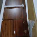 LCRBOL TV Stand for Living Room, Mid Century Modern Entertainment Center for 55/60 inch TVs, TV Console with Fluted Door Cabinets and Open Shelves, for Bedroom, Walnut