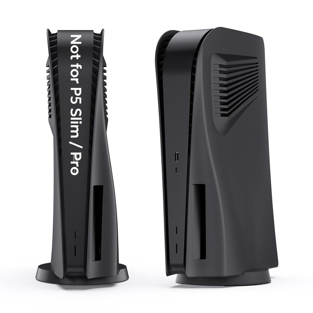 InnoAura P5 Plates Cover Faceplates for 2020 Model P5 Disc Edition, Enhanced Cooling Vents & Dust Filter, Anti-Scratch Protective Case with Heat Dissipation Design (Black)