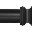 Ivilon Drapery Treatment Window Curtain Rod - Square Design 1 1/8 Rod. 28 to 48 Inch. Black