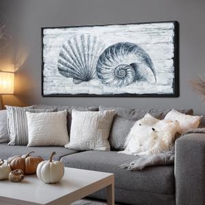 Coastal Seashell Beach Canvas Wall Art Pictures for Living Room 24"x48"