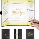 Black Gold Farewell Guest Book Alternative, Farewell Gifts for Coworkers Friends, We'll Miss You Signature Board Retirement Party Decorations,Going Away, Farewell Card for Women Men