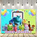 Cartoon Monster Inc Backdrop for Birthday Party Supplies 5x3ft Monster Inc and Boo Theme Baby Shower Banner for Birthday Party Cake Table Decoration