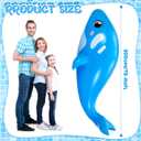 HyDren 79" Giant Inflatable Whale Pool Float Realistic Sea Animal Ride-On Toy with Handles for Kids Adults, Blow up Summer Gift Supplies, Beach Swimming Pool Party Decor