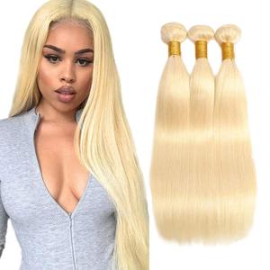 #613 Blonde Bundles Straight Bundles Human Hair 22 22 22 Inch Unprocessed Brazilian Virgin Weave Hairs Honey Blonde 3 Bundle 50 Gram Per Bundle Human Hair Extensions