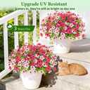 Elyum Artificial Flowers for Outdoors, 9 Bundles Artificial Plants & Flowers Outdoor, UV Resistant Faux Flowers Outdoor Fake Flowers for Outside Porch Window Box Decoration(Mixed Color)