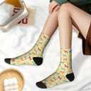 Dogs Funny Dress Socks For Men Women Crazy Novelty Casual Graphic Crew Socks Gifts (Yellow)