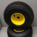 (2 Pack) 15x6.00-6 Tubeless Tire and Wheel, 3" Offset Hub, 3/4" Bearing, 4 Ply, 15x6-6 Replacement Riding Lawn Mower Front Tires, Compatible with 100 and 300 Series John Deere Riding Mowers