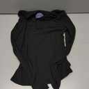 SweatyRocks Women's Long Sleeve Knit Ribbed Cheongsam Button up Mock Neck Tops (Black, XS)