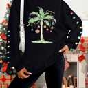 FAYALEQ Christmas Sweatshirt Women Christmas Tree Shirt Xmas Vacation Graphic Casual Long Sleeve Pullover Tops Blouse (Small)