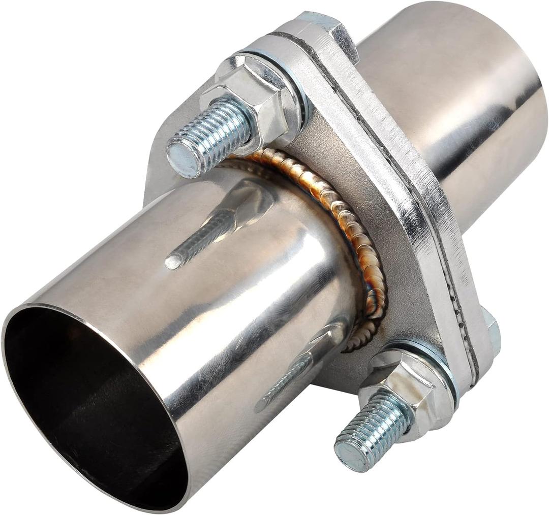 Exhaust Flange Bolts Quick Fix Repair Pipe Kit w/Gasket & Hardware, 2.25'' Inch ID 3 Bolts T304 Stainless Steel Universal Flange Replacement Kit