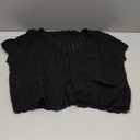 Women's Summer Short Sleeve Crochet Shrug Tie Front Open Knit Cropped Cardigan Lightweight Bolero Sweater Cover Up (Medium, Black)