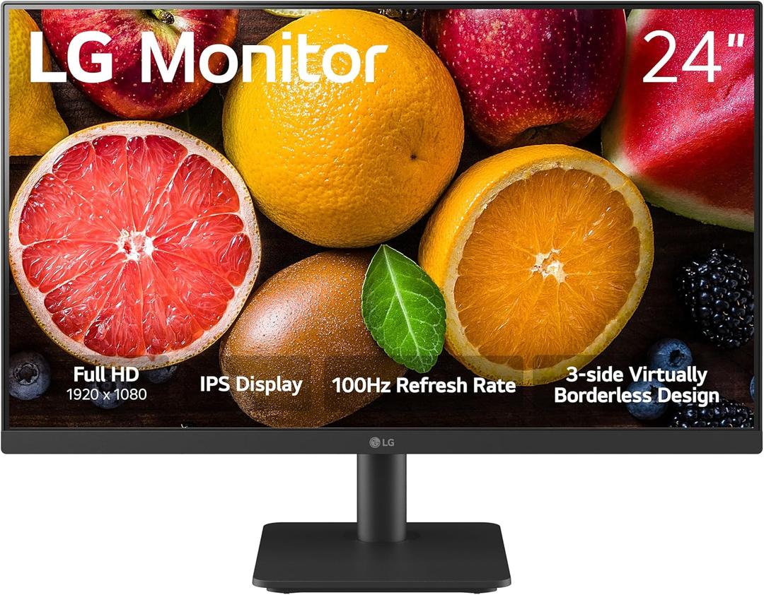 LG 24MS500-B 24 inch IPS Computer Monitor FHD (1920x1080) 100Hz 5ms Reader Mode Borderless Design OnScreen Control Black Stabilizer DAS Crosshair HDMI Black (WxHxD) 21.3" x 16.3" x 7.5"