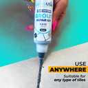 PentaUSA Tile Grout Repair Kit - Black Premixed Acrylic Sanded Grout Filler for Bathroom, Shower, and Kitchen Tile Repair, Water-Resistant Tube with Applicator, Fills Cracks and Gaps, (8.8oz / 250g)