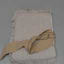 Honoson Quilted Bow Bible Sleeve Book Cover Case Padded Protector Washable Bible Bag Pouch Christian Gift for Women Girls Book Lover Gifts (Khaki Striped)