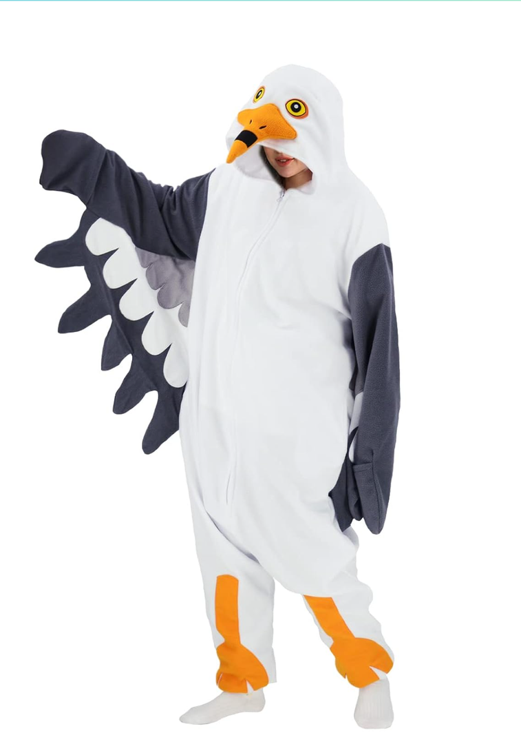 Adult Bird Onesie Pajamas Bird Cosplay Halloween Costume Homewear Pajamas for Women and Men Size L