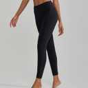 ALONG FIT Anti-Nail Leggings for Women, Non-See-Through Yoga Pants with Phone Pockets, Tummy Control Full-Length/Capri Tights (Black, XS)