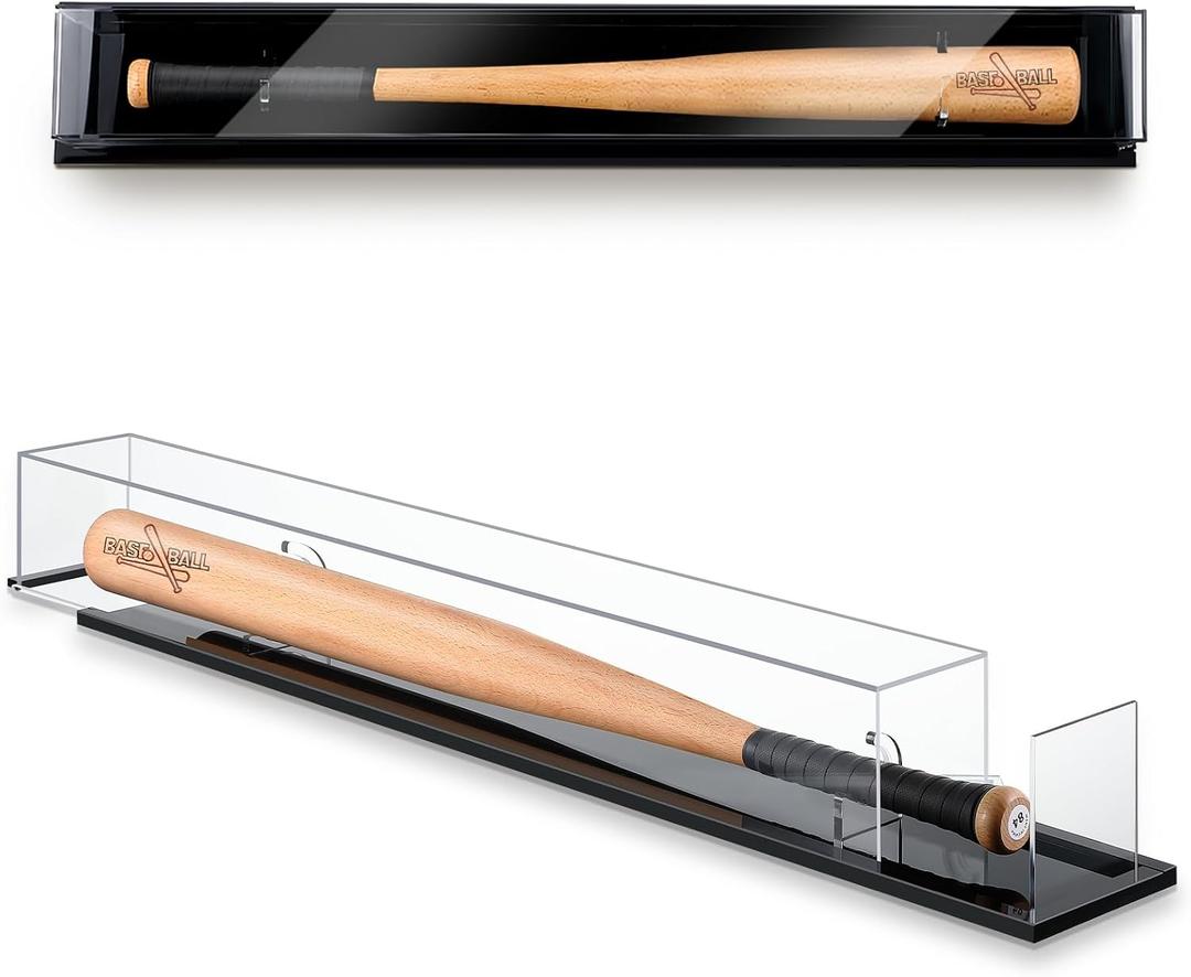 Silipull Baseball Bat Display Case Wall Mounted Tabletop Bat Display Case W/98% UV Protection Holder for Sport Collector Memorabilia Birthday Gift(Full Size-Fits 36" Bats)