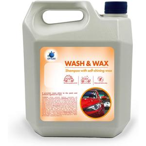 OPTIUM Wash & Wax Car Shampoo Concentrated Car Soap with Self-Shining Silicone Wax Biodegradable, Safe for All Paint Finishes, Removes Grease & Dirt Professional Size 136 oz