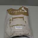 FOSSA Duvet Cover Set 100% Washed Cotton Linen Feel Super Soft Breathable Cozy 3 Pieces Bedding Sets Solid Cream Grey Queen (Beige Grey (No Comforter))