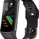 Smart Watch Fitness Tracker with 24/7 Heart Rate, Blood Oxygen Blood Pressure Monitor Sleep Tracker 120 Sports Modes Activity Trackers Step Calorie Counter IP68 Waterproof for Andriod iPhone Women Men (Black)