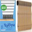 SmartLifeco Charcoal Bamboo Toothbrushes - Extra Soft Natural Bristles for Adults & Kids Teeth | Zero Waste Bulk Wooden Tooth Brush Travel Kit | BPA Free, Eco-Friendly, Vegan - (12 Pack)