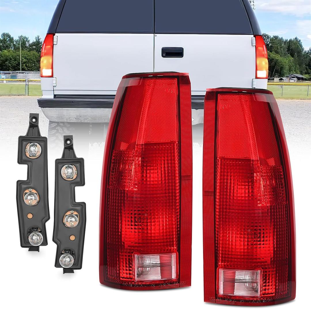 Nilight Taillight Assembly Compatible with 1988 1989 1990 1991 1992 1993 1994 1995 1996 1997 1998 1999 Chevy GMC C/K Suburban Blazer Tahoe Yukon 1999 2000 Silverado Sierra Cadillac Escalade Pair (Pair of Driver and Passenger Side)