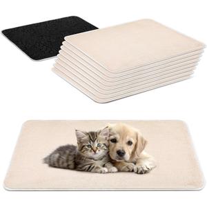 8 Pcs Pet Carrier Pad Travel Pet Reversible Dog Mat Cat Carrier Pad Replacement Liners for Travel Dog Bed, Absorbent Machine Washable Cashmere Double Sided Mat for Kennel Crate(17 x 11 Inch)